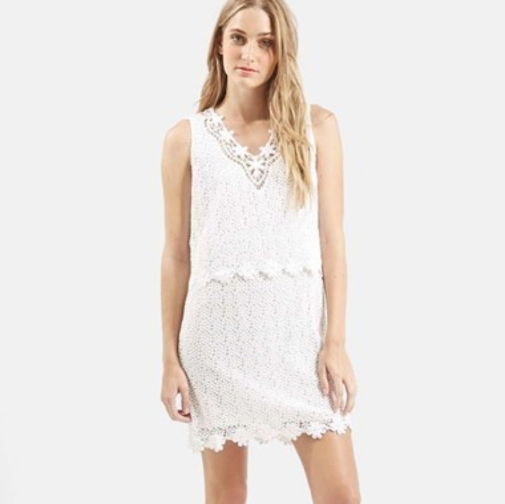 Topshop Crochet Overlay Dress